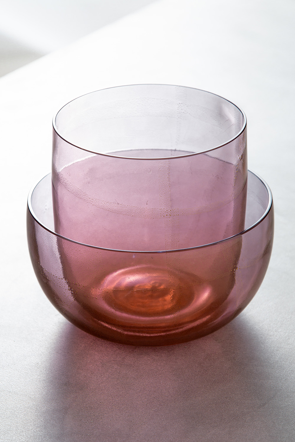 Vintage Bowl in Glass and Purple