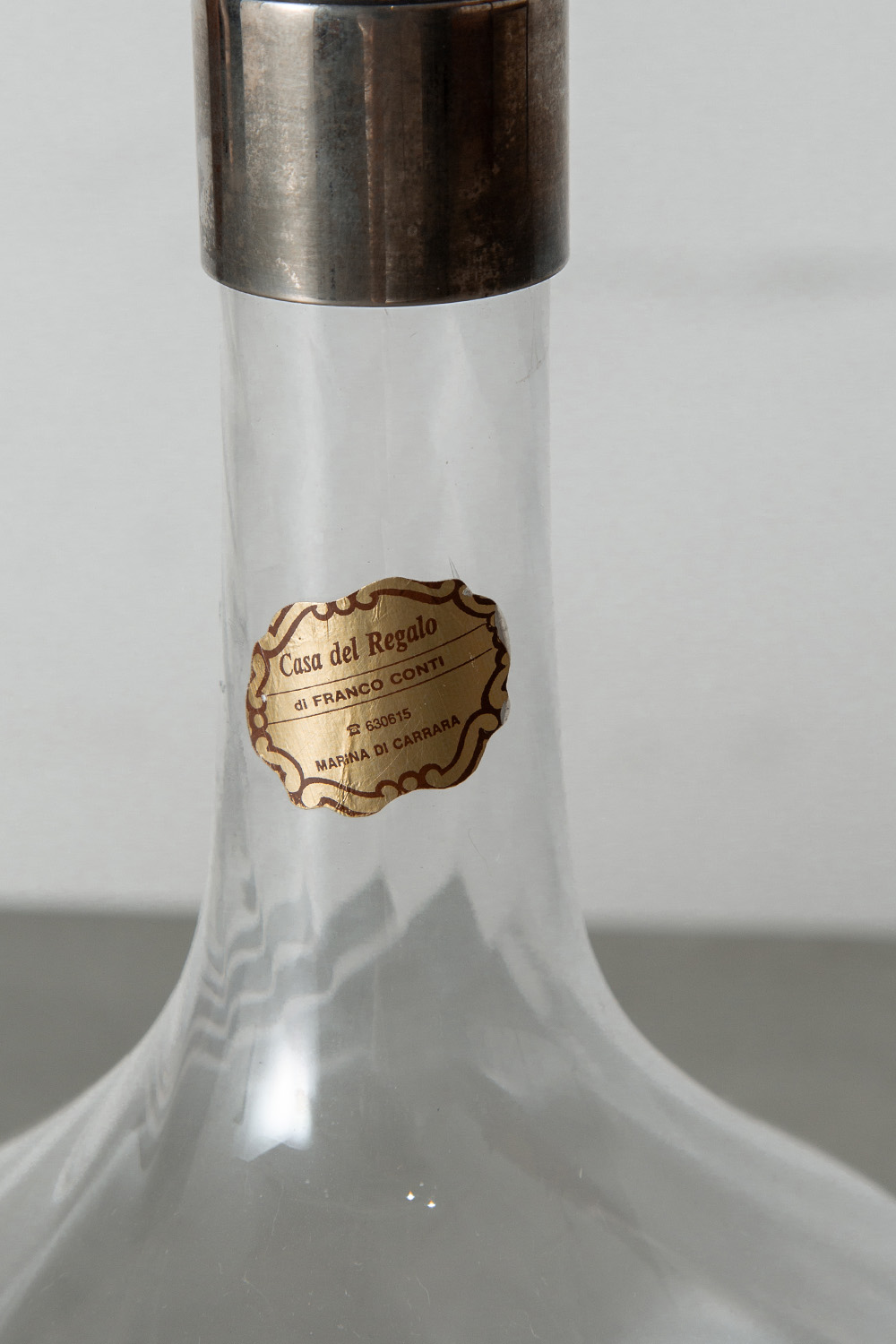 Flower Vase in Glass and Chrome