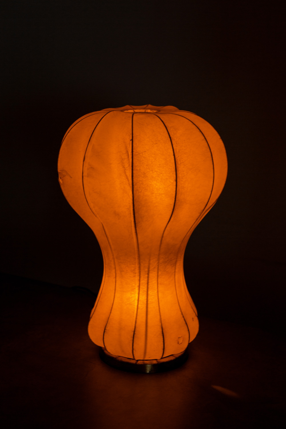 Castiglioni Style Cocoon Floor or Table Lamp in Resin and Brass