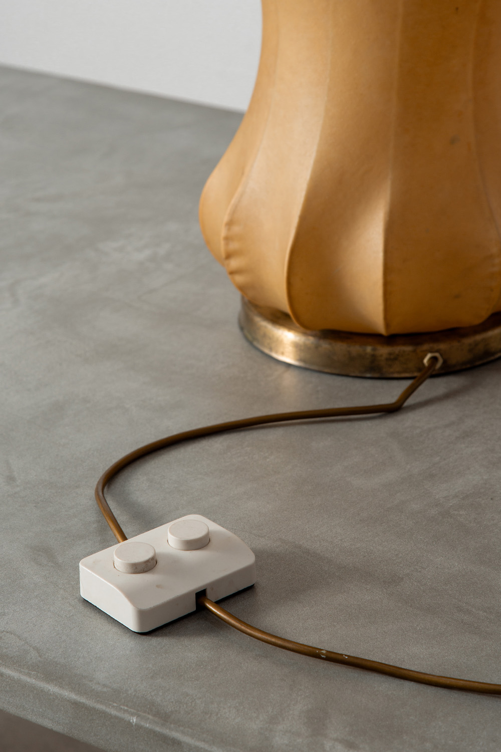Castiglioni Style Cocoon Floor or Table Lamp in Resin and Brass