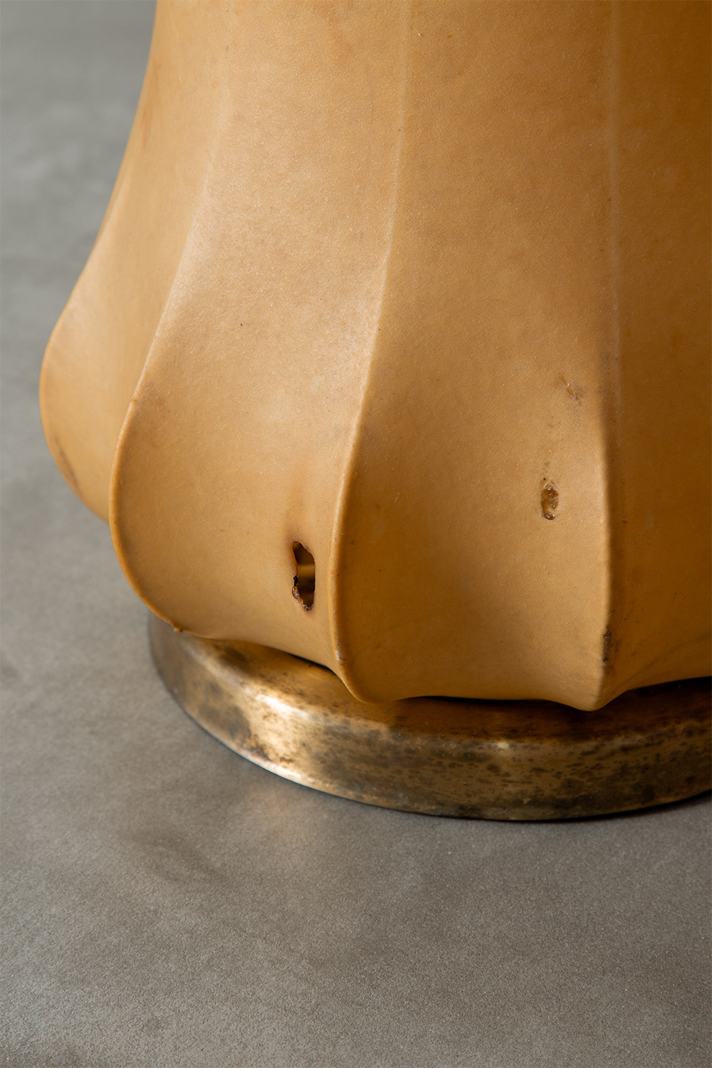 Castiglioni Style Cocoon Floor or Table Lamp in Resin and Brass