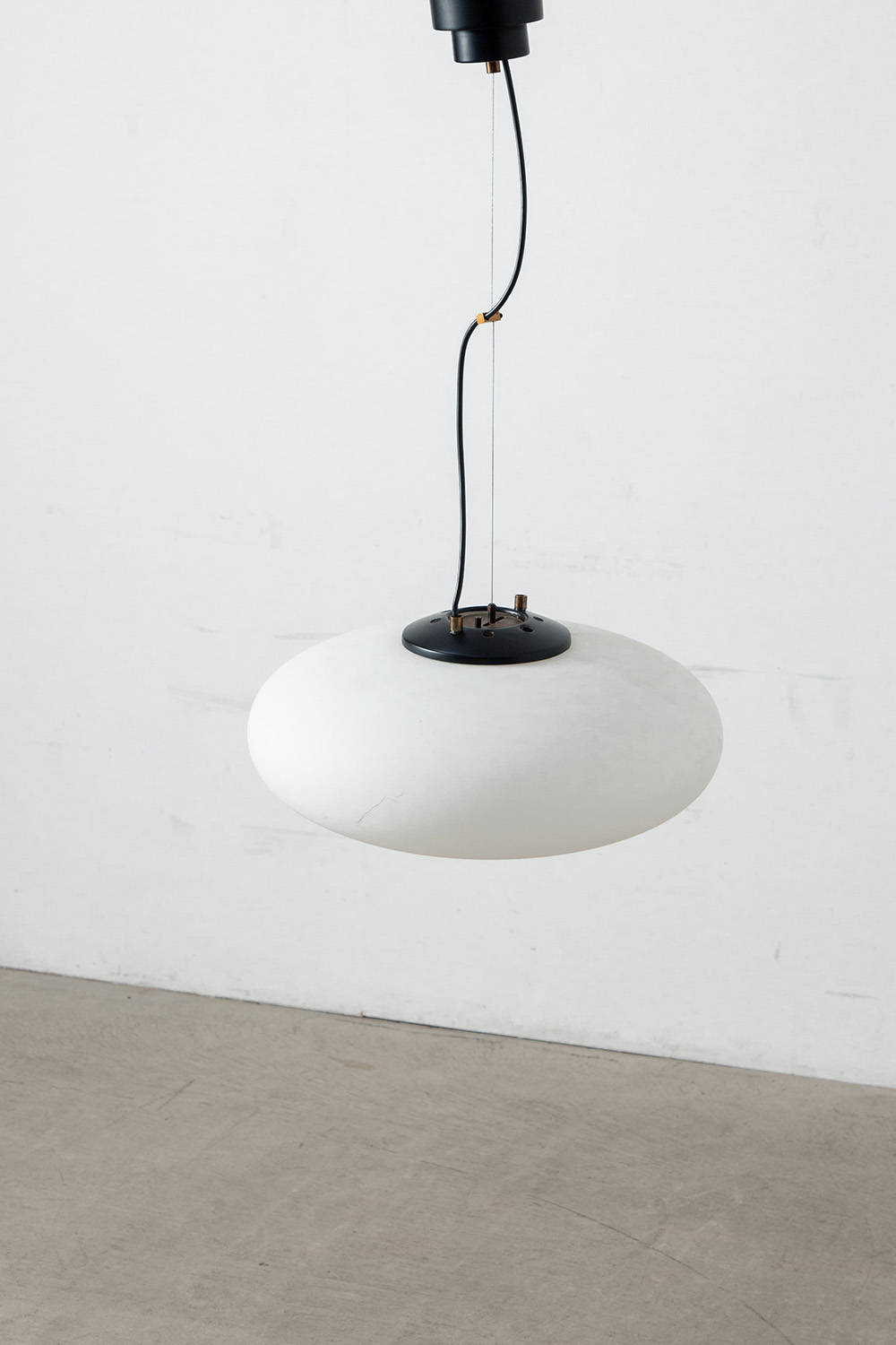 ‘1187’ Pendant Lamp by Gaetano Sciolari for Stilnovo in Glass , Steel and Brass
