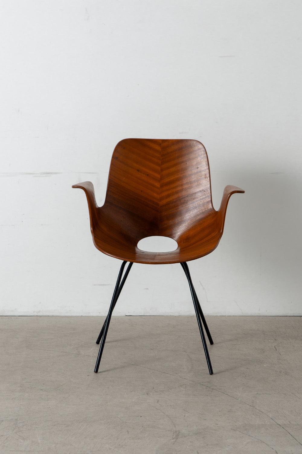 ‘Medea’ Armrest Chair by Vittorio Nobili for Tagliabue F.lli in Plywood and Steel