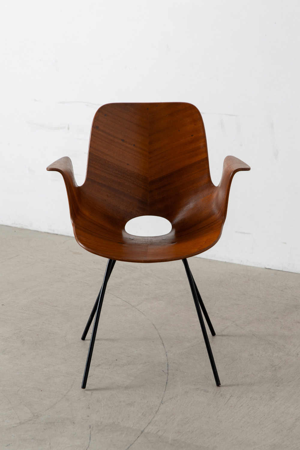‘Medea’ Armrest Chair by Vittorio Nobili for Tagliabue F.lli in Plywood and Steel