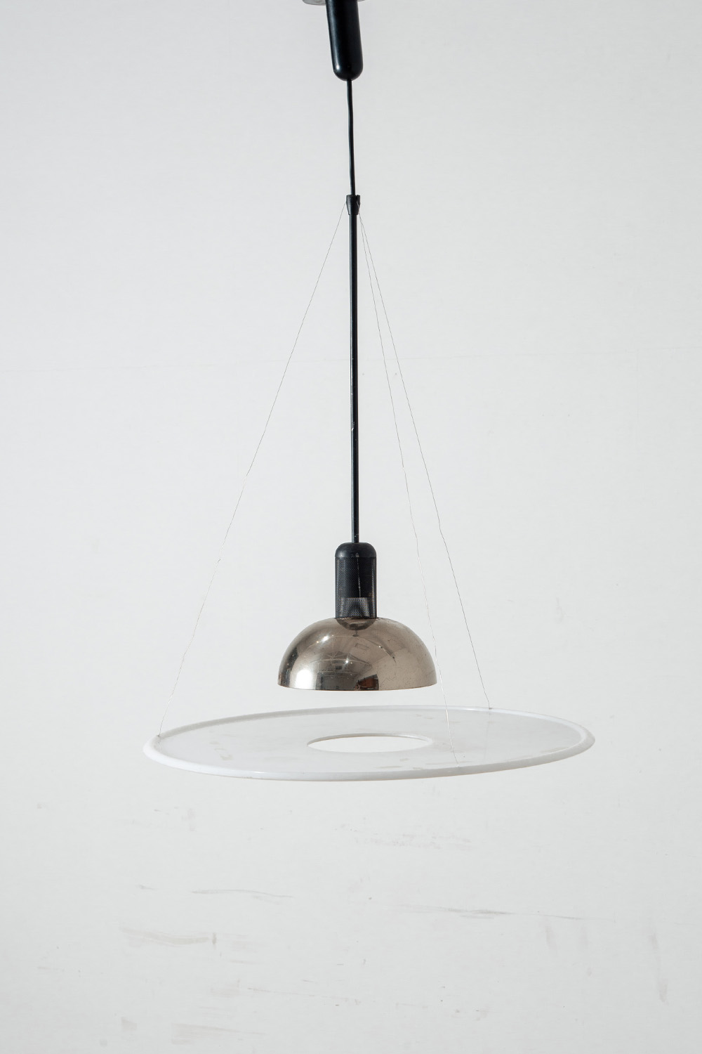 ‘Frisbi’ Pendant Lamp by Achille Castiglioni for Flos in Acryl and Chrome