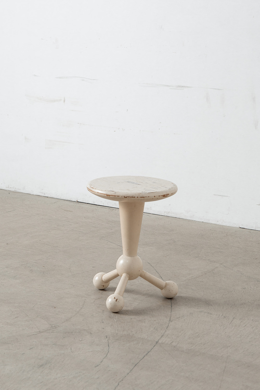 Wooden Stool in White