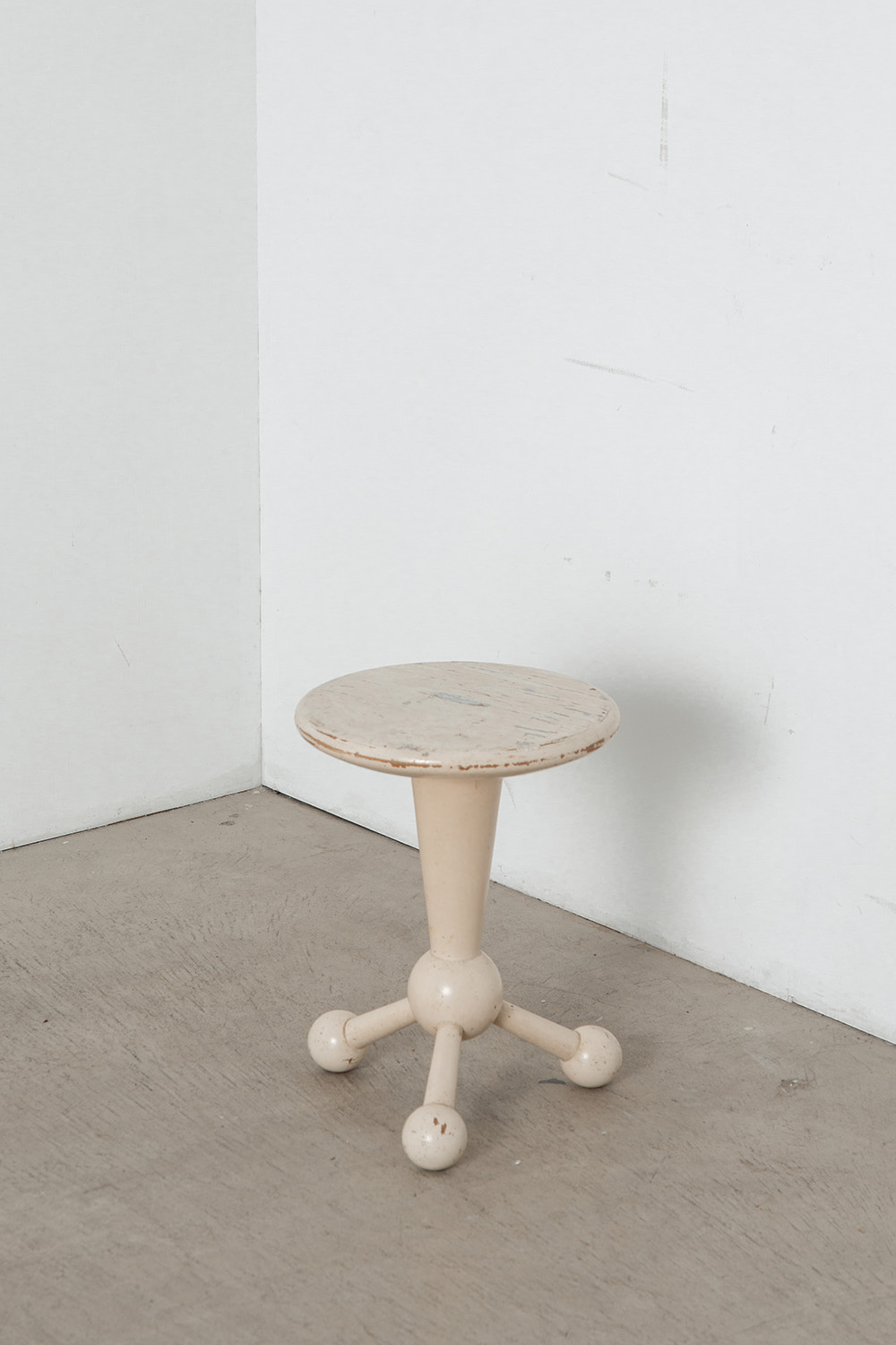 Wooden Stool in White