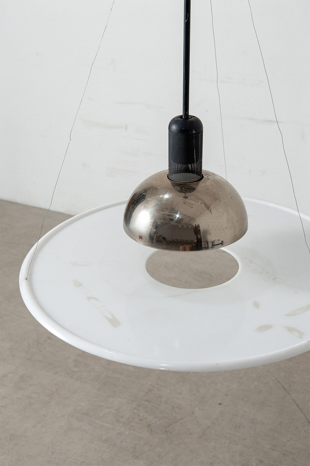 ‘Frisbi’ Pendant Lamp by Achille Castiglioni for Flos in Acryl and Chrome