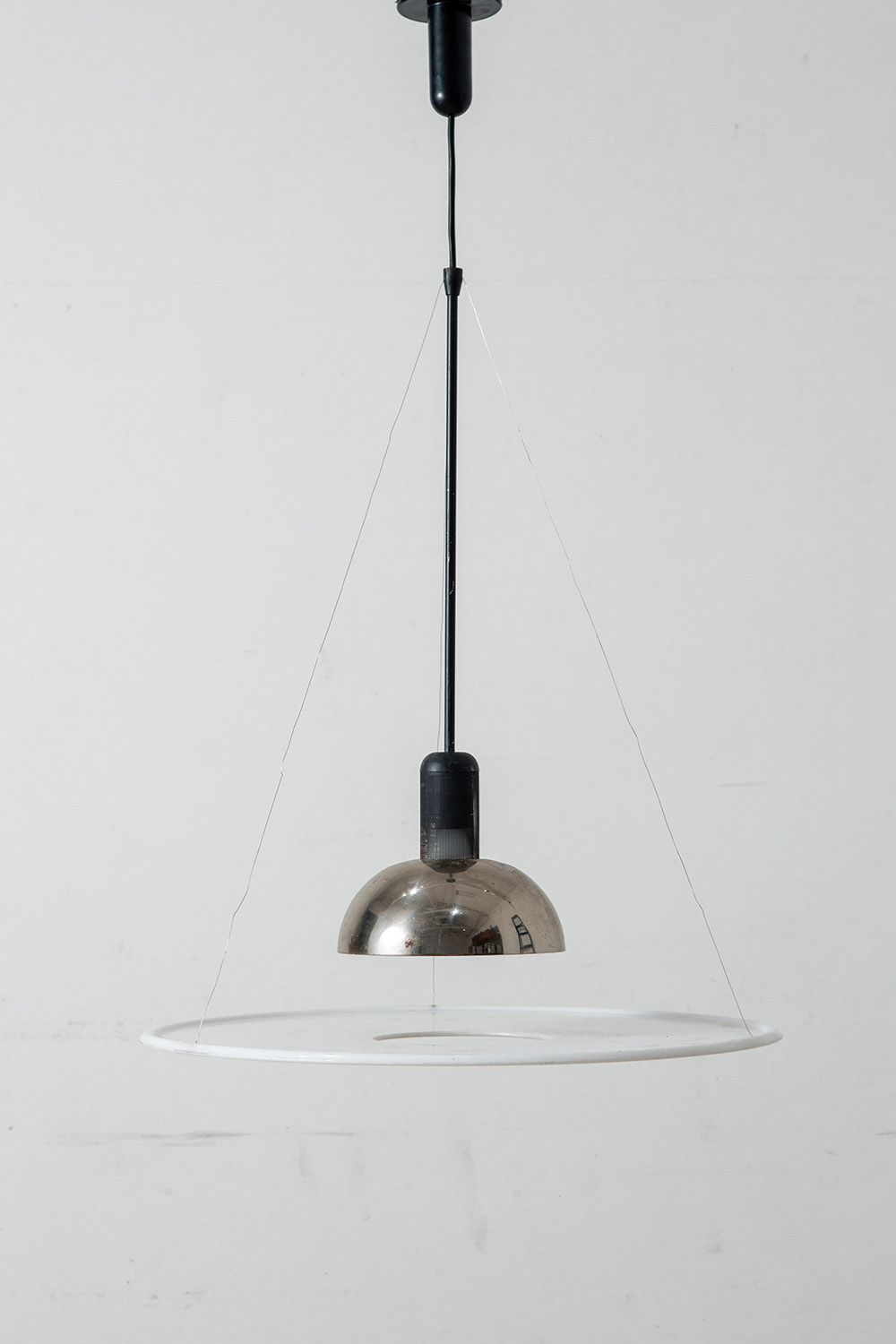 ‘Frisbi’ Pendant Lamp by Achille Castiglioni for Flos in Acryl and Chrome