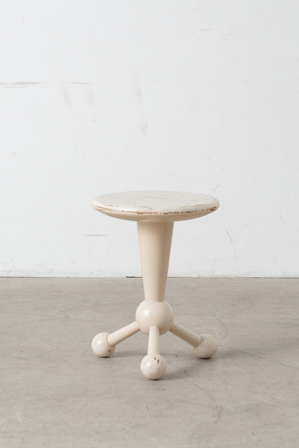 Wooden Stool in White