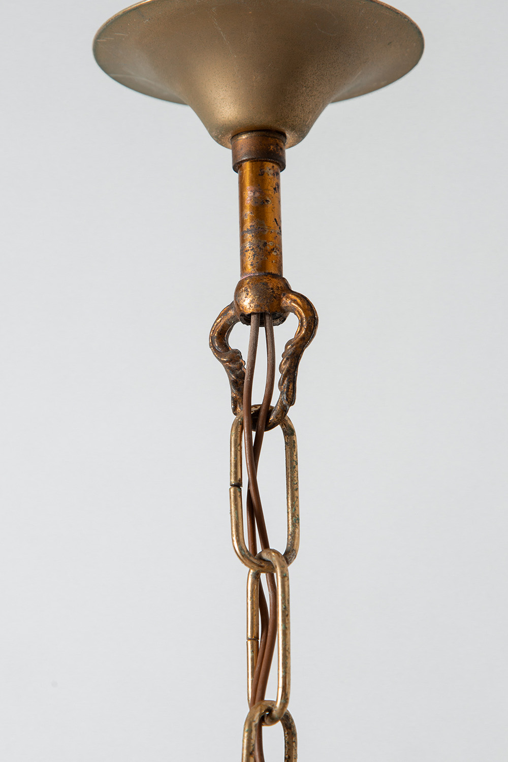 ‘Luzette’ Pendant Lamp by Peter Behrens for Siemens in Glass , Steel and Brass
