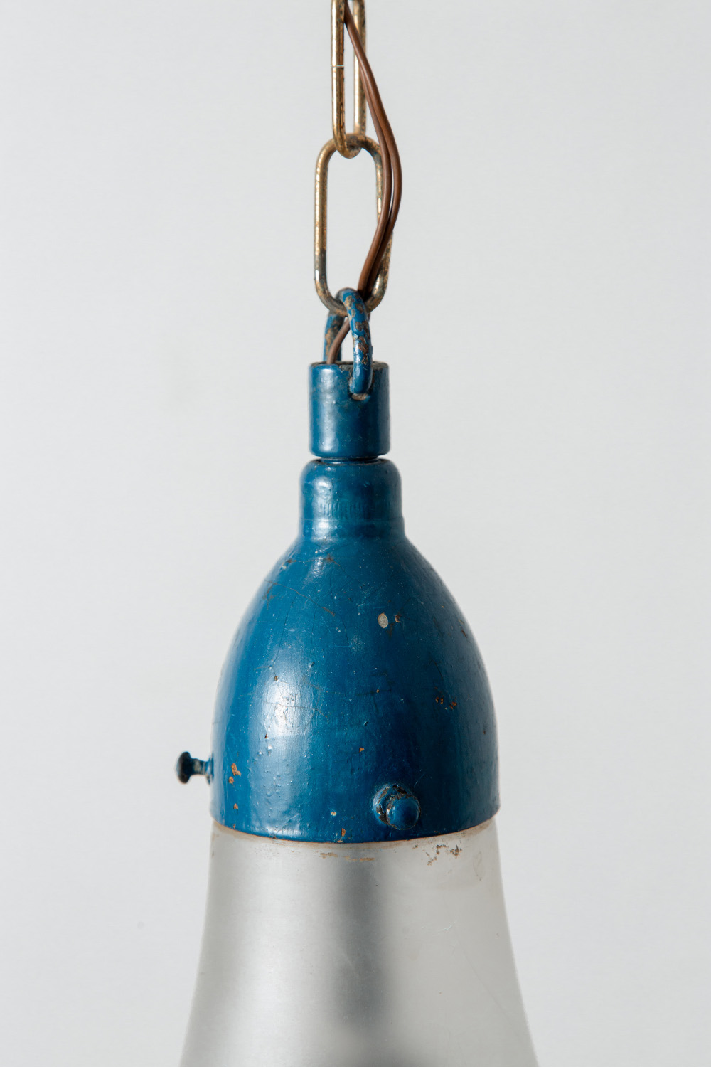 ‘Luzette’ Pendant Lamp by Peter Behrens for Siemens in Glass , Steel and Brass