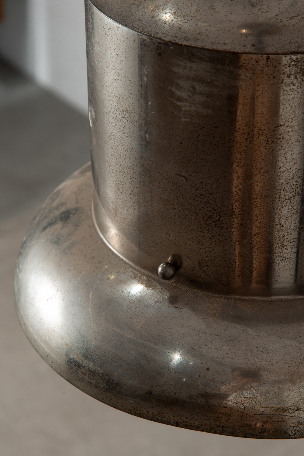 Pendant Lamp in Chrome and Steel
