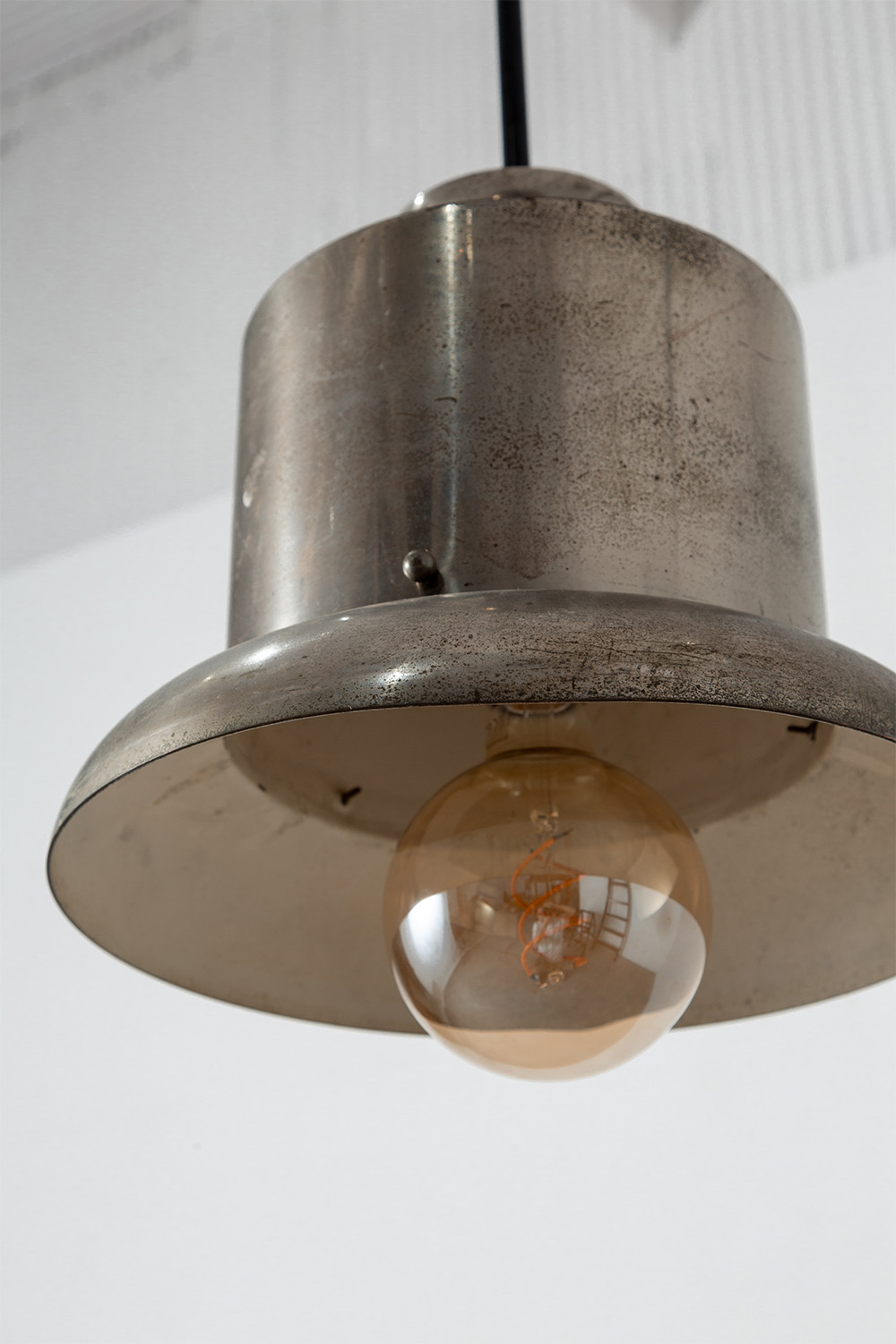 Pendant Lamp in Chrome and Steel