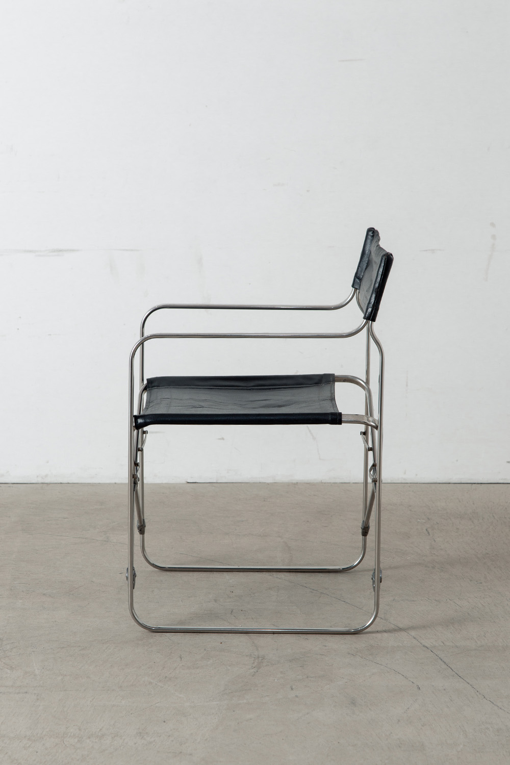 ‘April’ Folding Chair by Gae Aulenti for Zanotta in Leather and Chrome