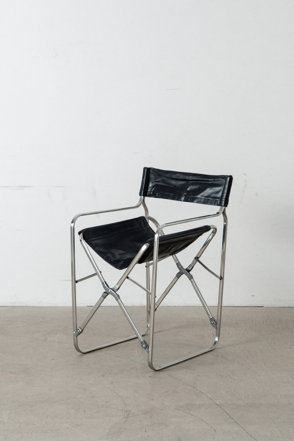 ‘April’ Folding Chair by Gae Aulenti for Zanotta in Leather and Chrome
