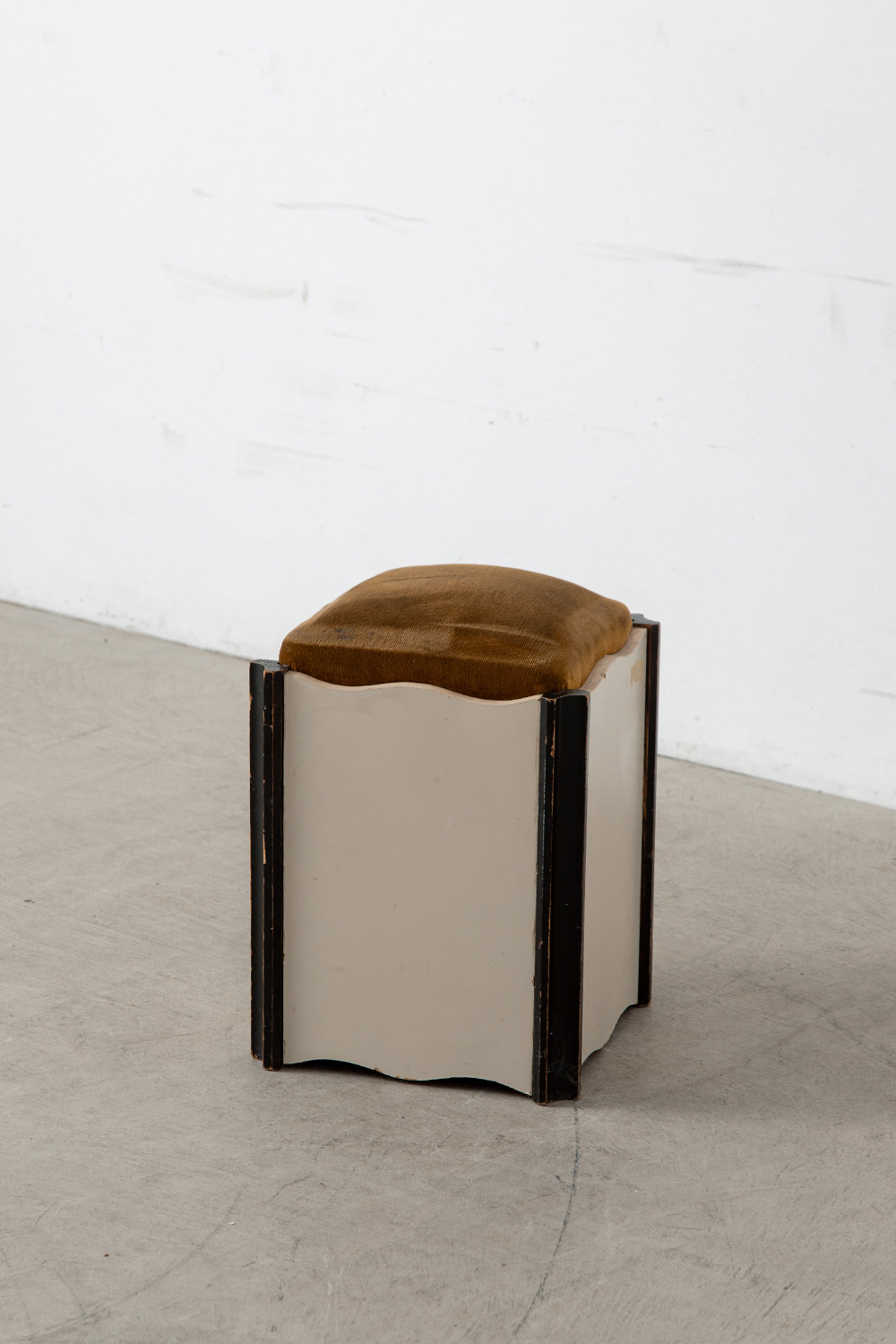 Vintage Stool in Fabric and Wood
