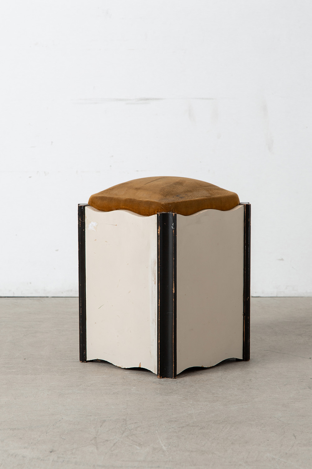Vintage Stool in Fabric and Wood
