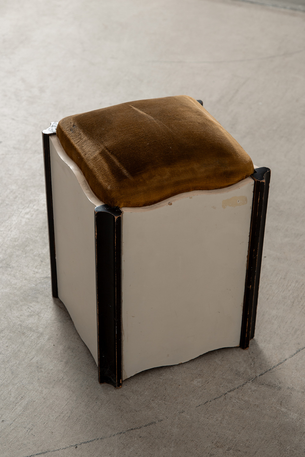Vintage Stool in Fabric and Wood