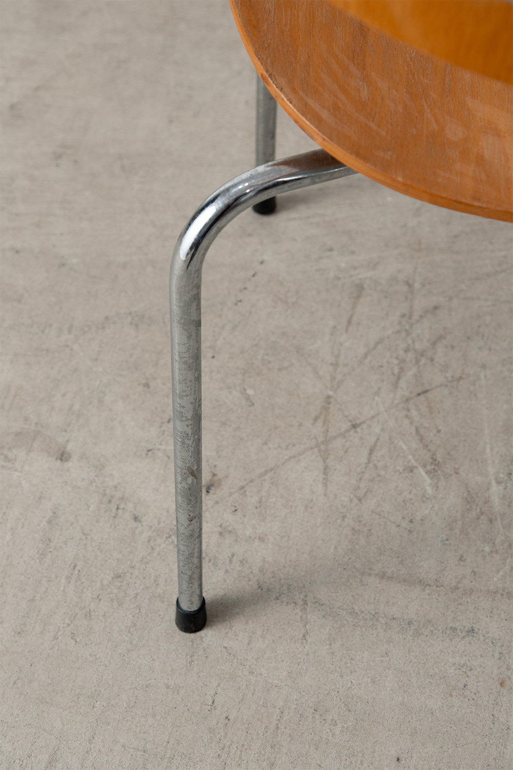 ‘SE 68’ Stacking Chair by Egon Eiermann for Wilde + Spieth in Wood and Steel