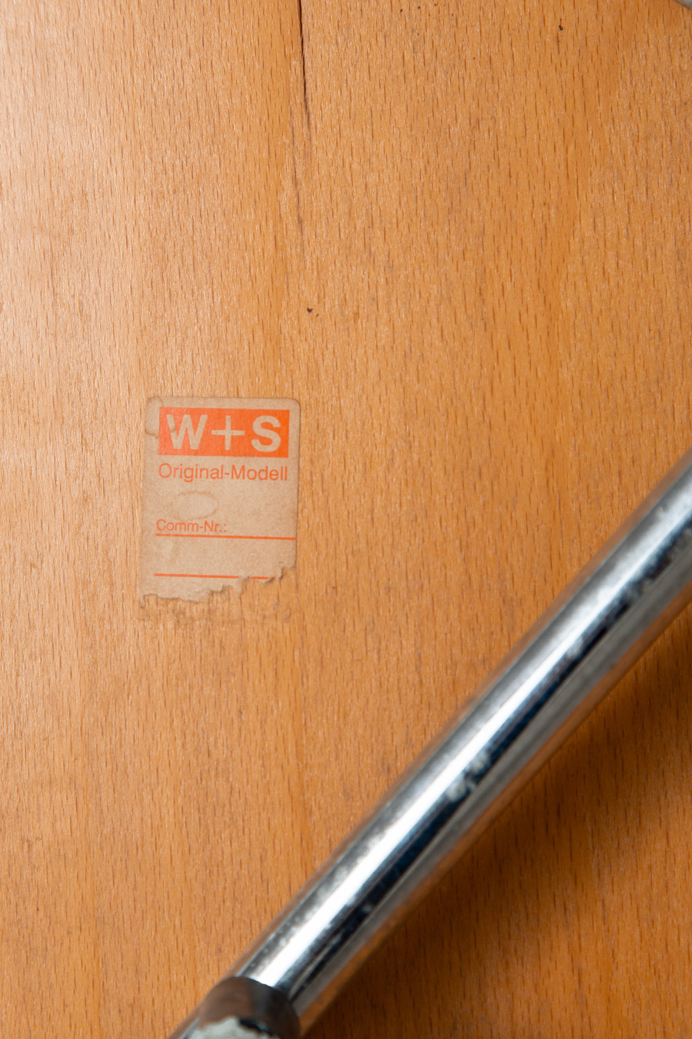 ‘SE 68’ Stacking Chair by Egon Eiermann for Wilde + Spieth in Wood and Steel