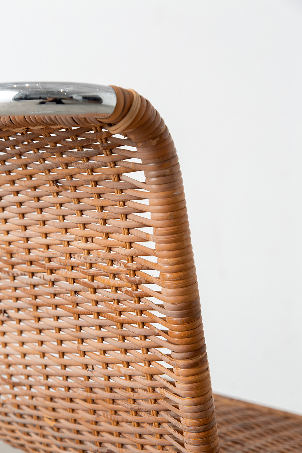 ‘MR10’ Chair by Mies van der Rohe in Chrome and Rattan