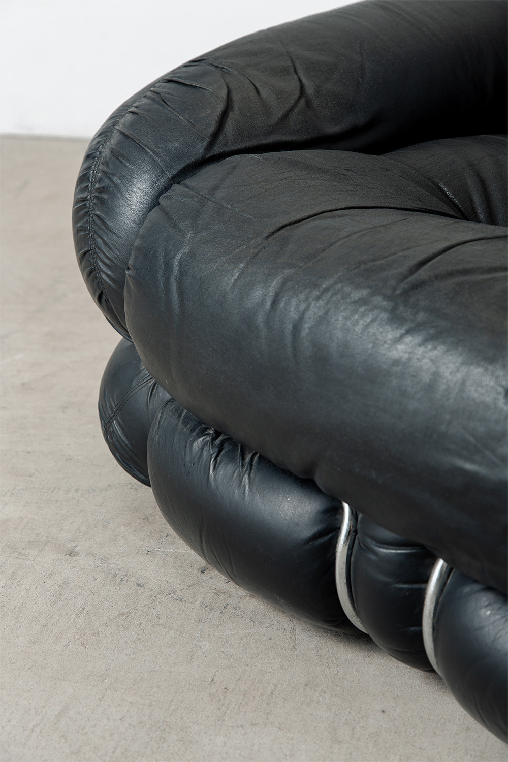 ‘Okay’ Sofa by Adriano Piazzesi in Leather and Chrome