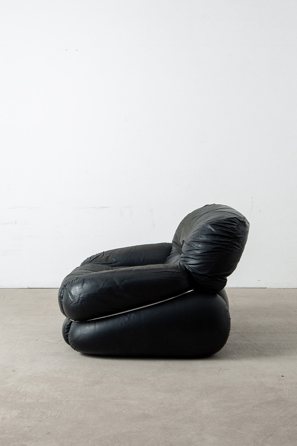 ‘Okay’ Sofa by Adriano Piazzesi in Leather and Chrome