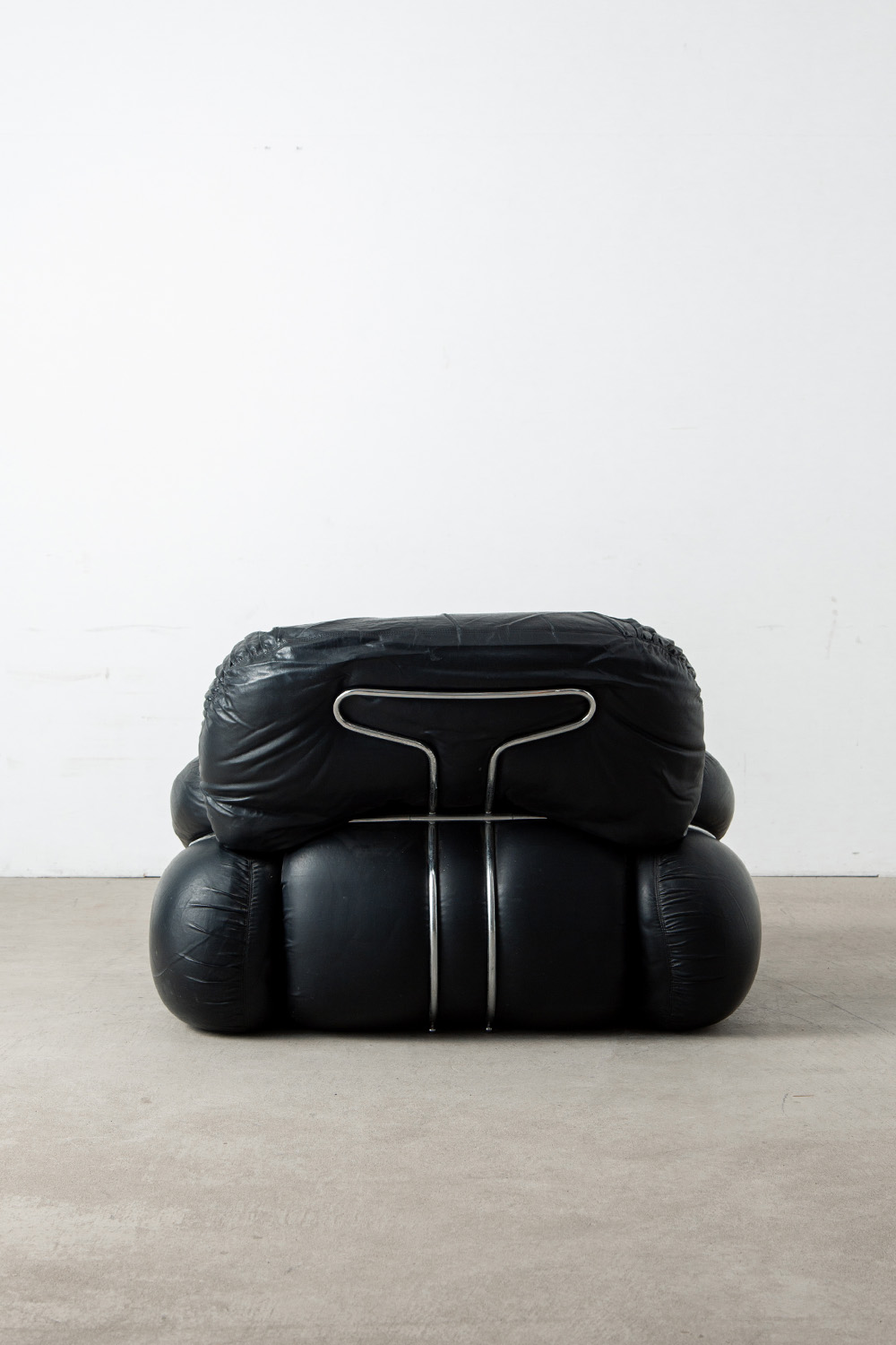 ‘Okay’ Sofa by Adriano Piazzesi in Leather and Chrome