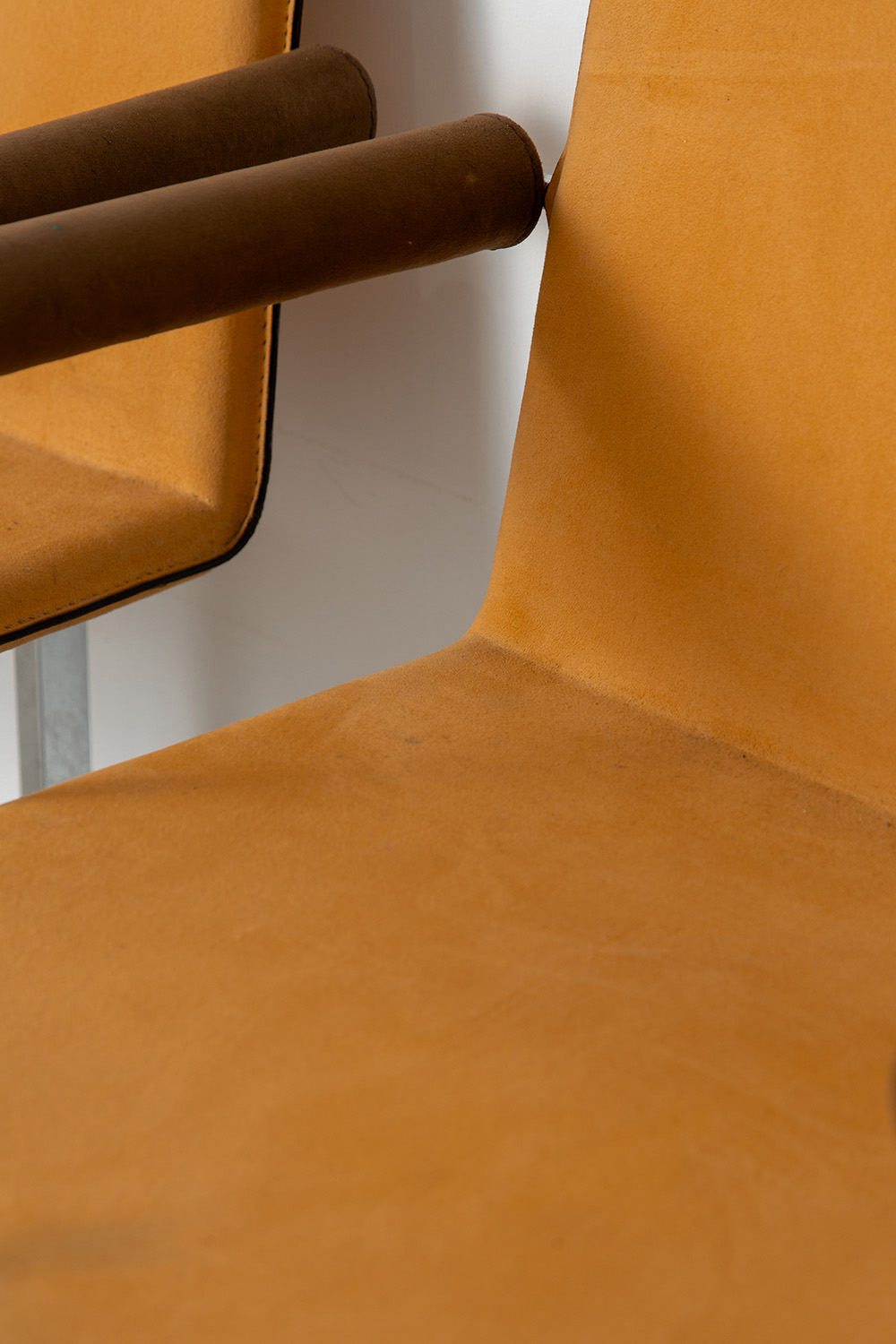 Dining Chair in Suede and Stainless