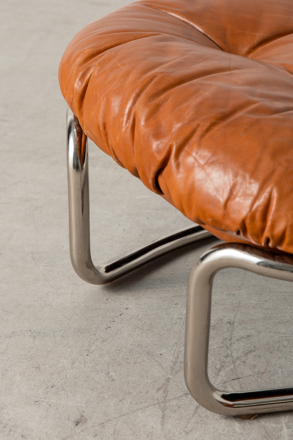 ‘915’ Lounge Chair & Ottoman Set by Carlo De Carli for Cinova in Leather and Chrome