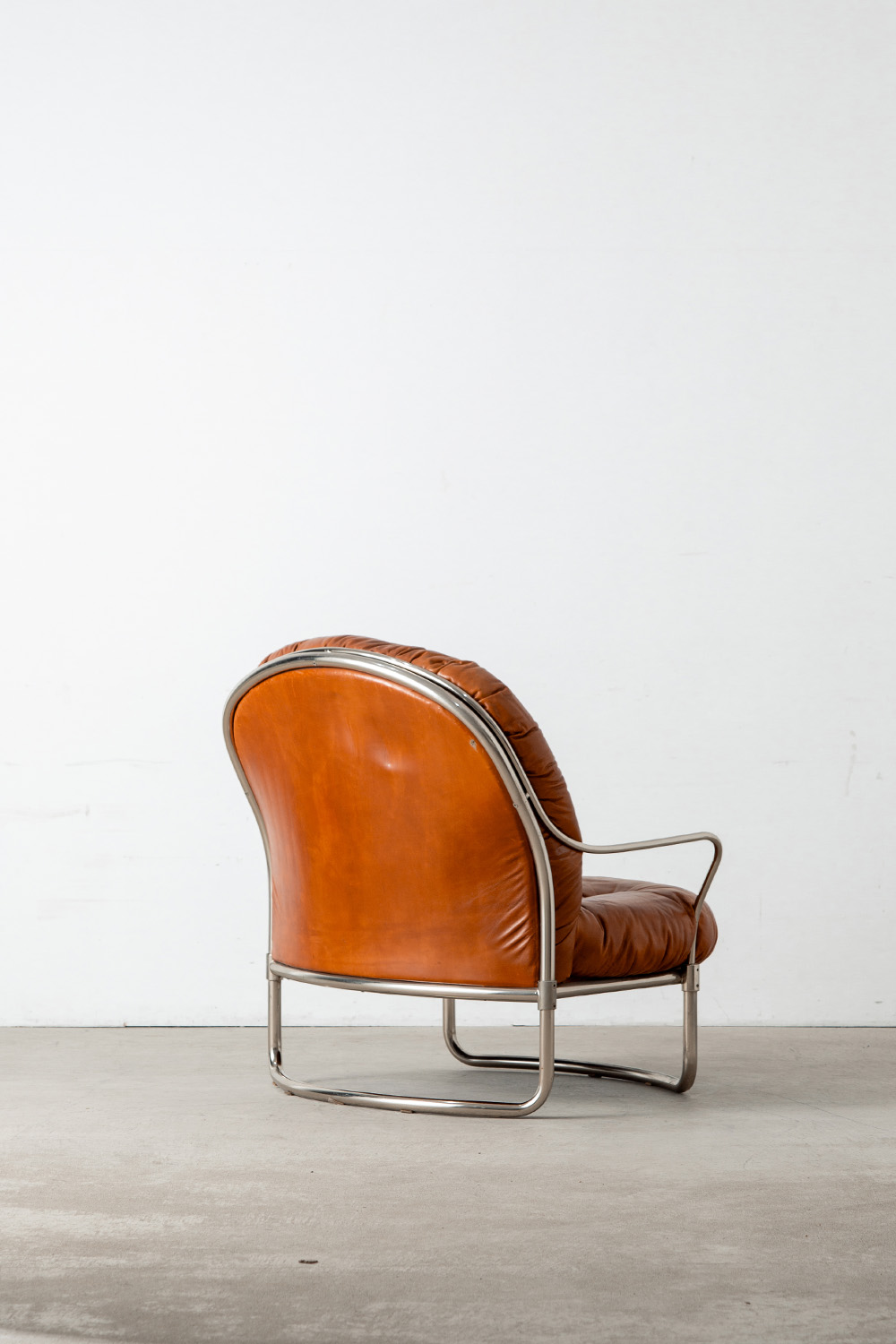 ‘915’ Lounge Chair & Ottoman Set by Carlo De Carli for Cinova in Leather and Chrome