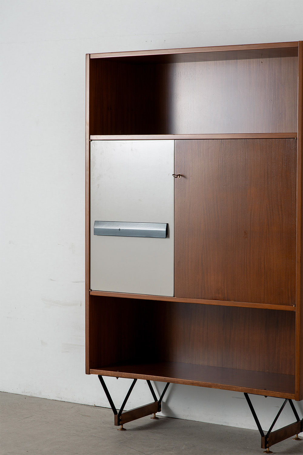 Cabinet by Enzo Strada for Fratelli Tenani in Wood , Steel and Brass