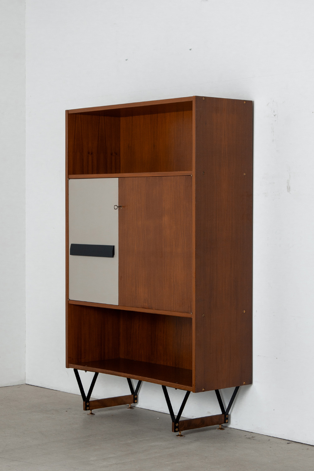Cabinet by Enzo Strada for Fratelli Tenani in Wood , Steel and Brass