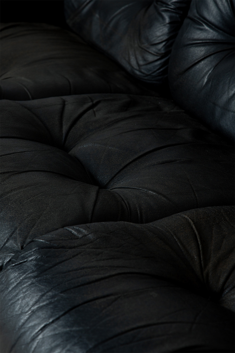 ‘Okay’ Three-Seater Sofa by Adriano Piazzesi in Leather and Chrome
