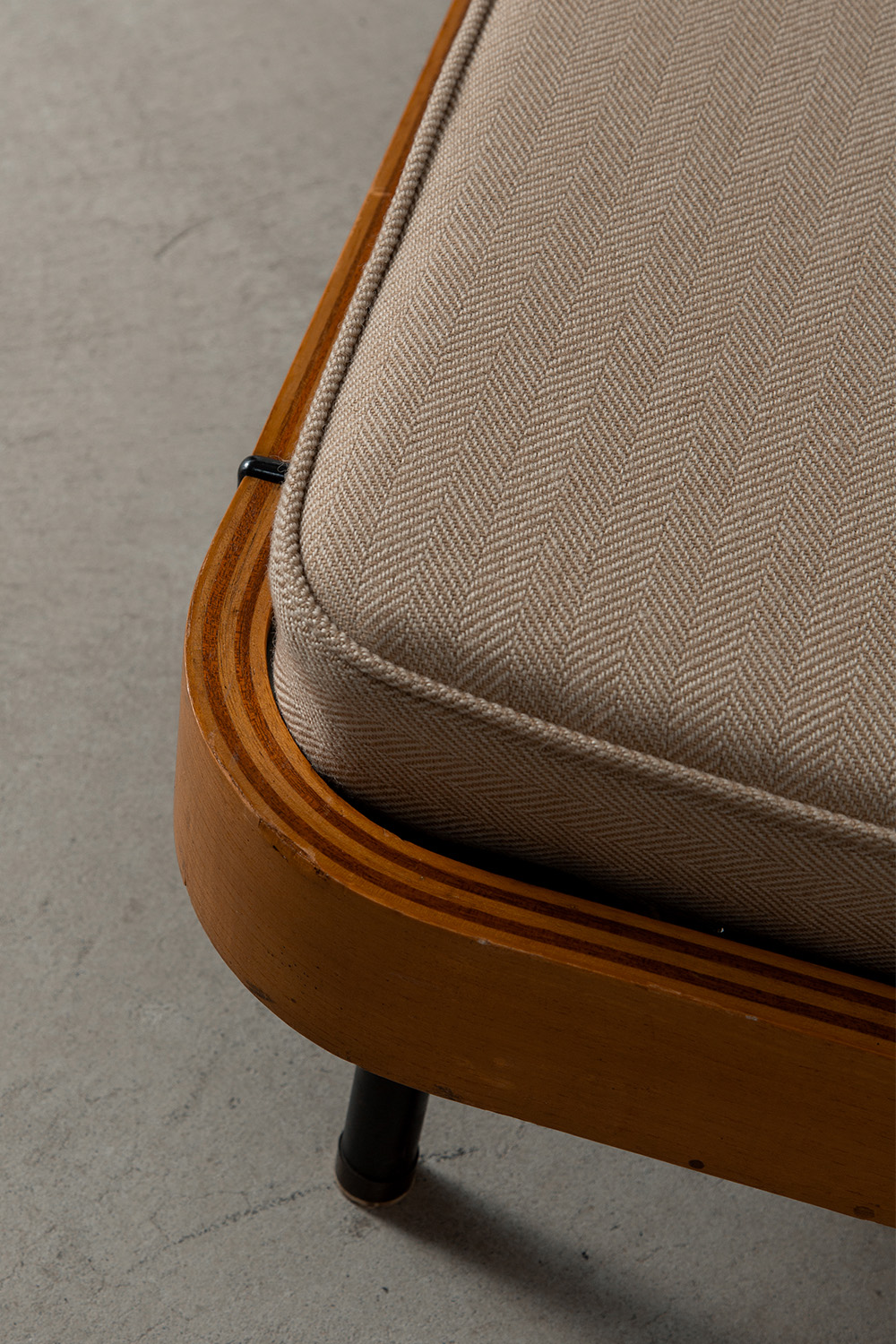 Day Bed by Gio Ponti in Wood , Steel , Brass , Rubber and Fabric