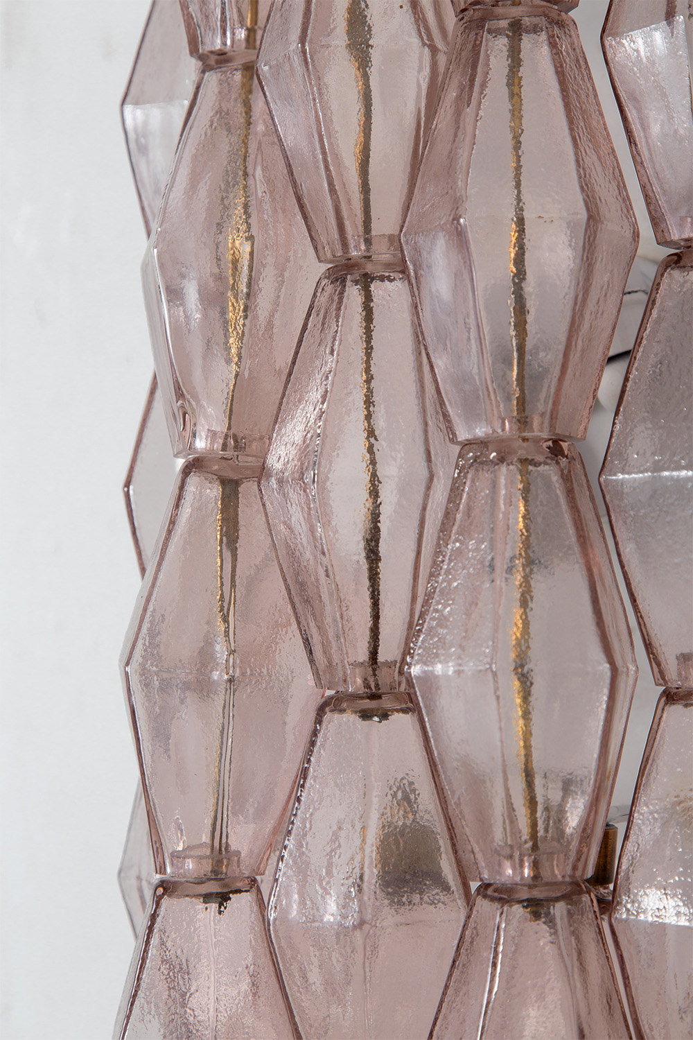 Wall Lamp by Carlo Scarpa for Venini in Glass , Brass and Pink