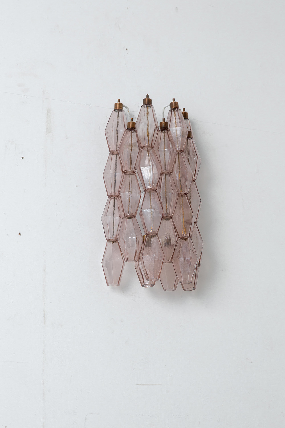 Wall Lamp by Carlo Scarpa for Venini in Glass , Brass and Pink