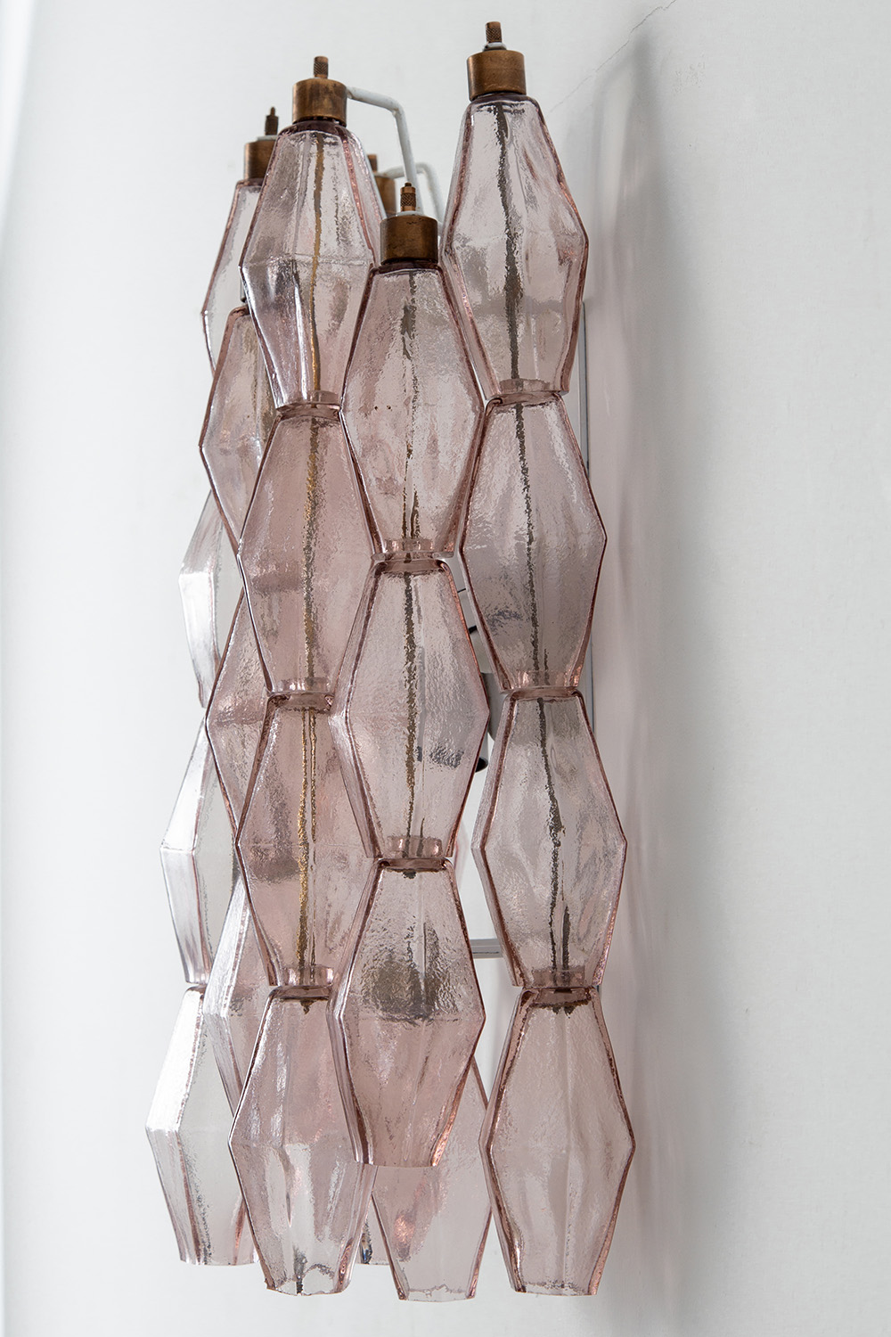 Wall Lamp by Carlo Scarpa for Venini in Glass , Brass and Pink