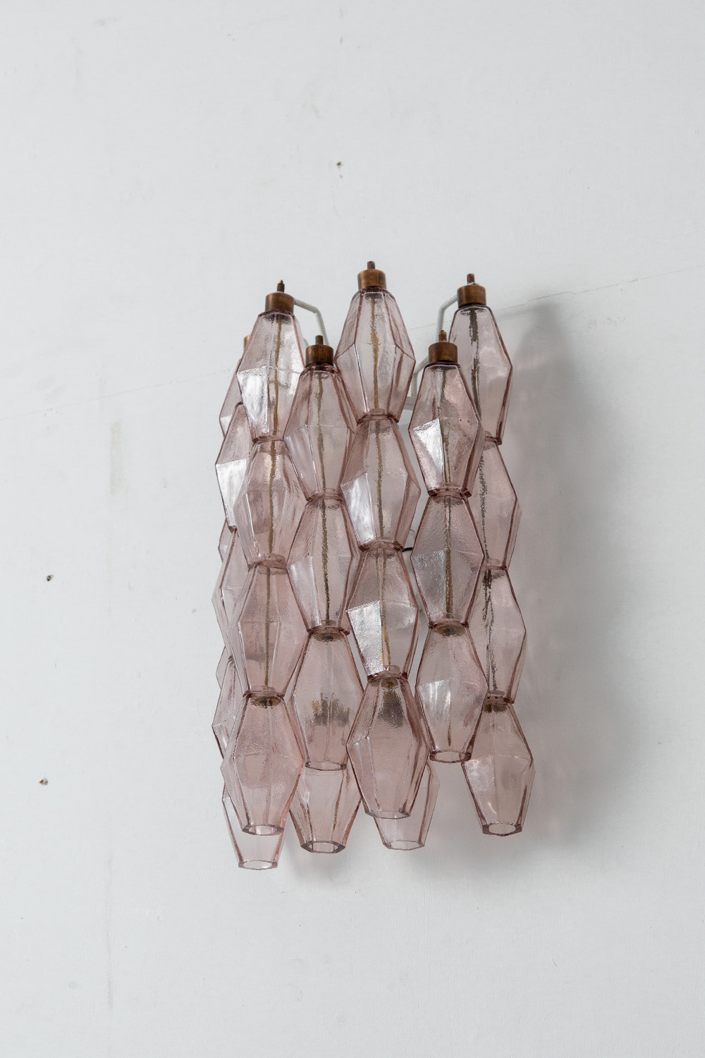 Wall Lamp by Carlo Scarpa for Venini in Glass , Brass and Pink