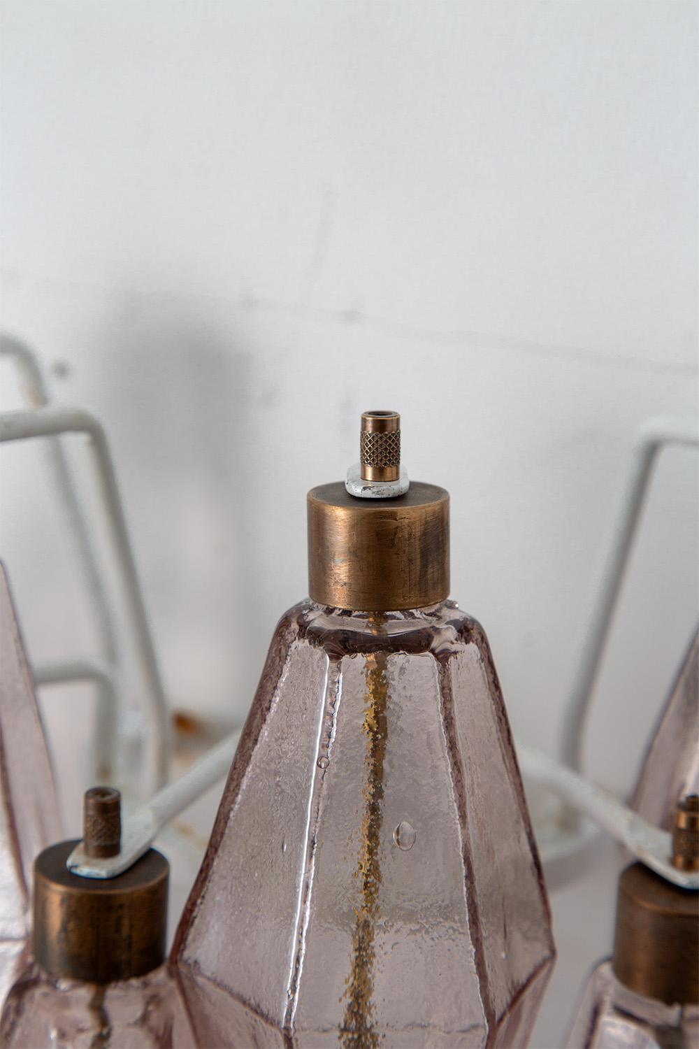 Wall Lamp by Carlo Scarpa for Venini in Glass , Brass and Pink