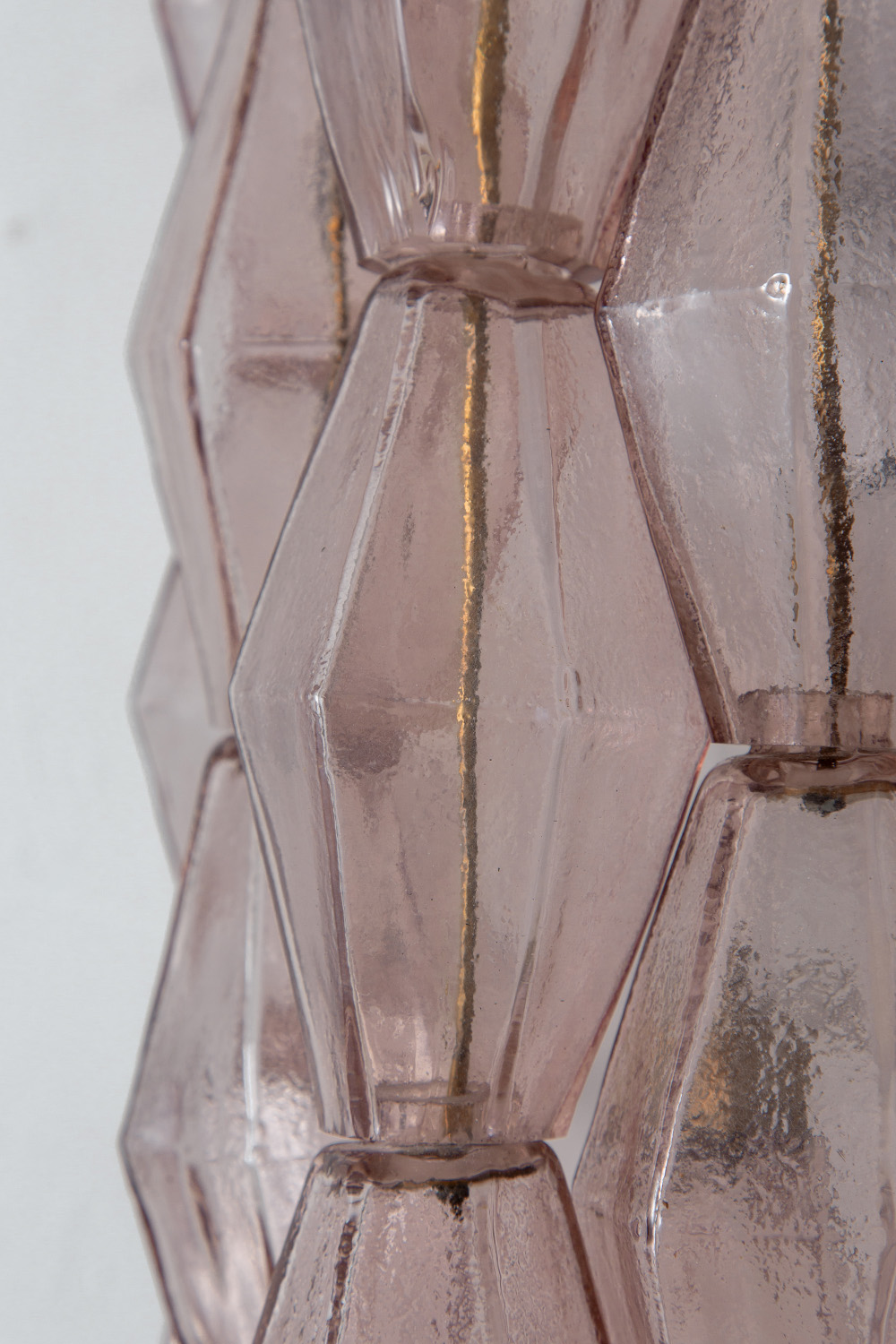Wall Lamp by Carlo Scarpa for Venini in Glass , Brass and Pink