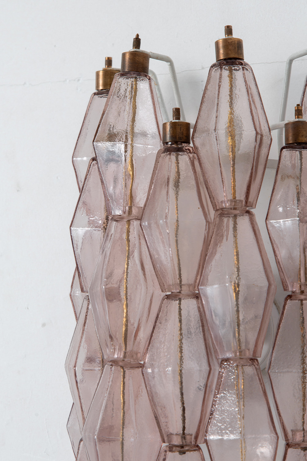 Wall Lamp by Carlo Scarpa for Venini in Glass , Brass and Pink