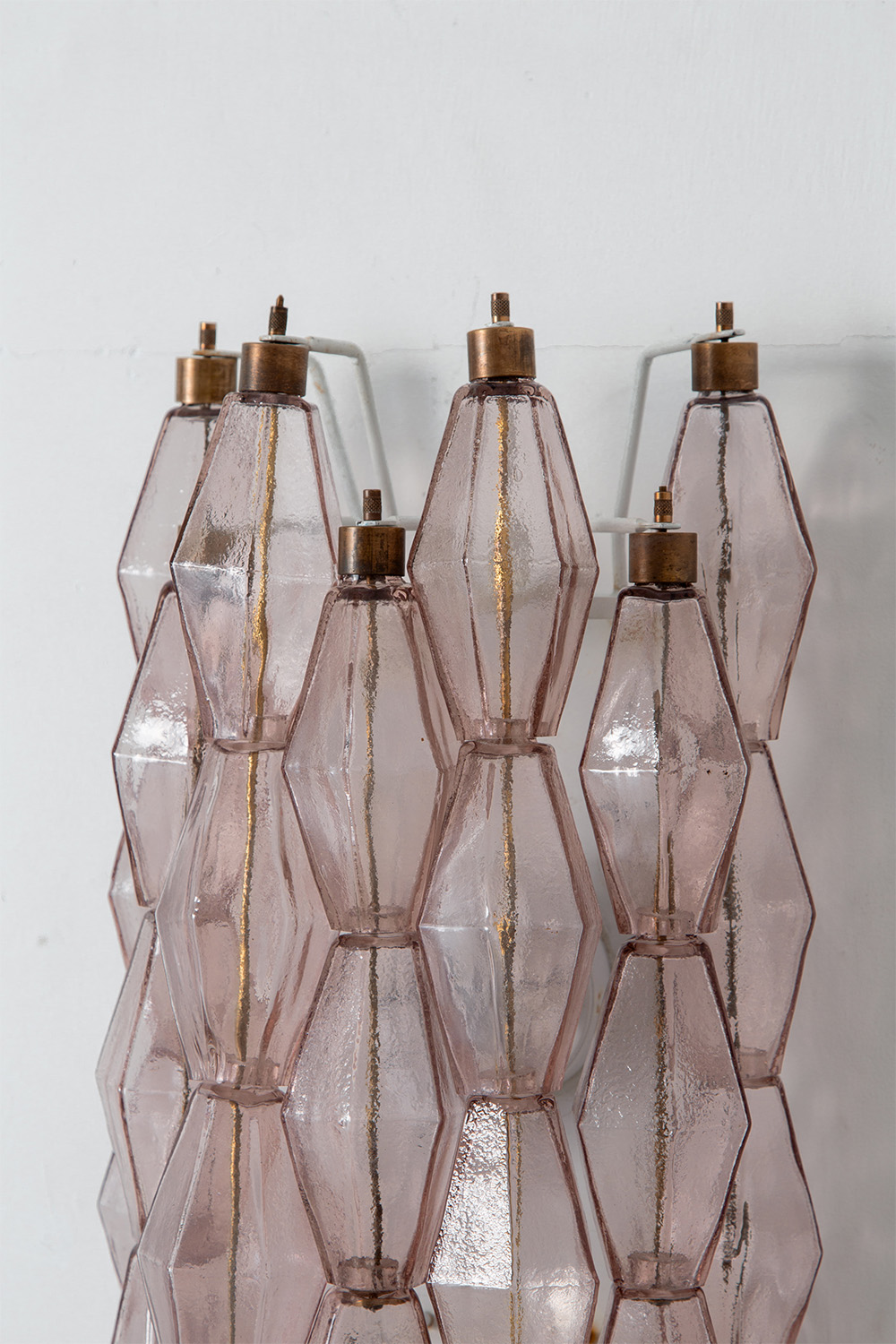 Wall Lamp by Carlo Scarpa for Venini in Glass , Brass and Pink