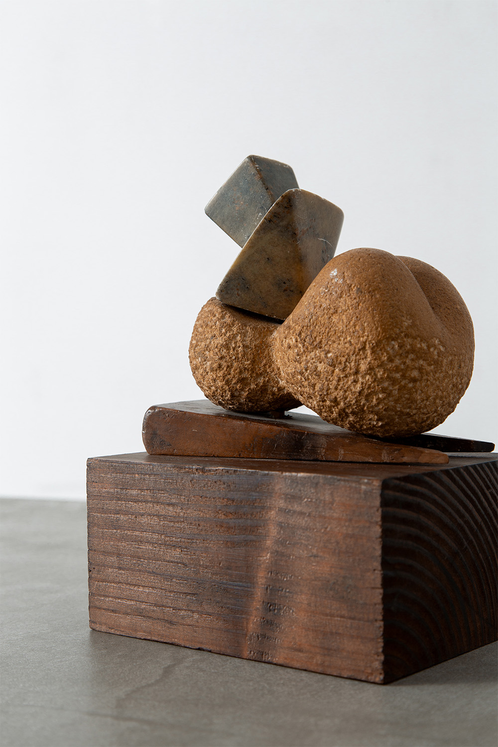 Free-form Sculpture in Stone and Wood