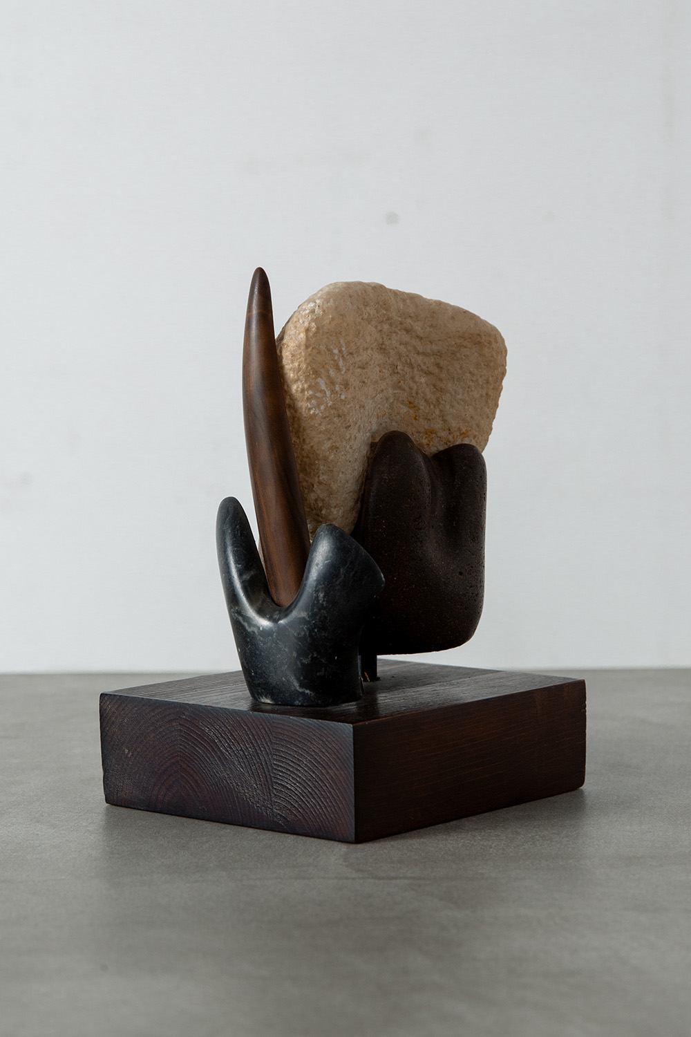 Free-form Sculpture in Stone and Wood