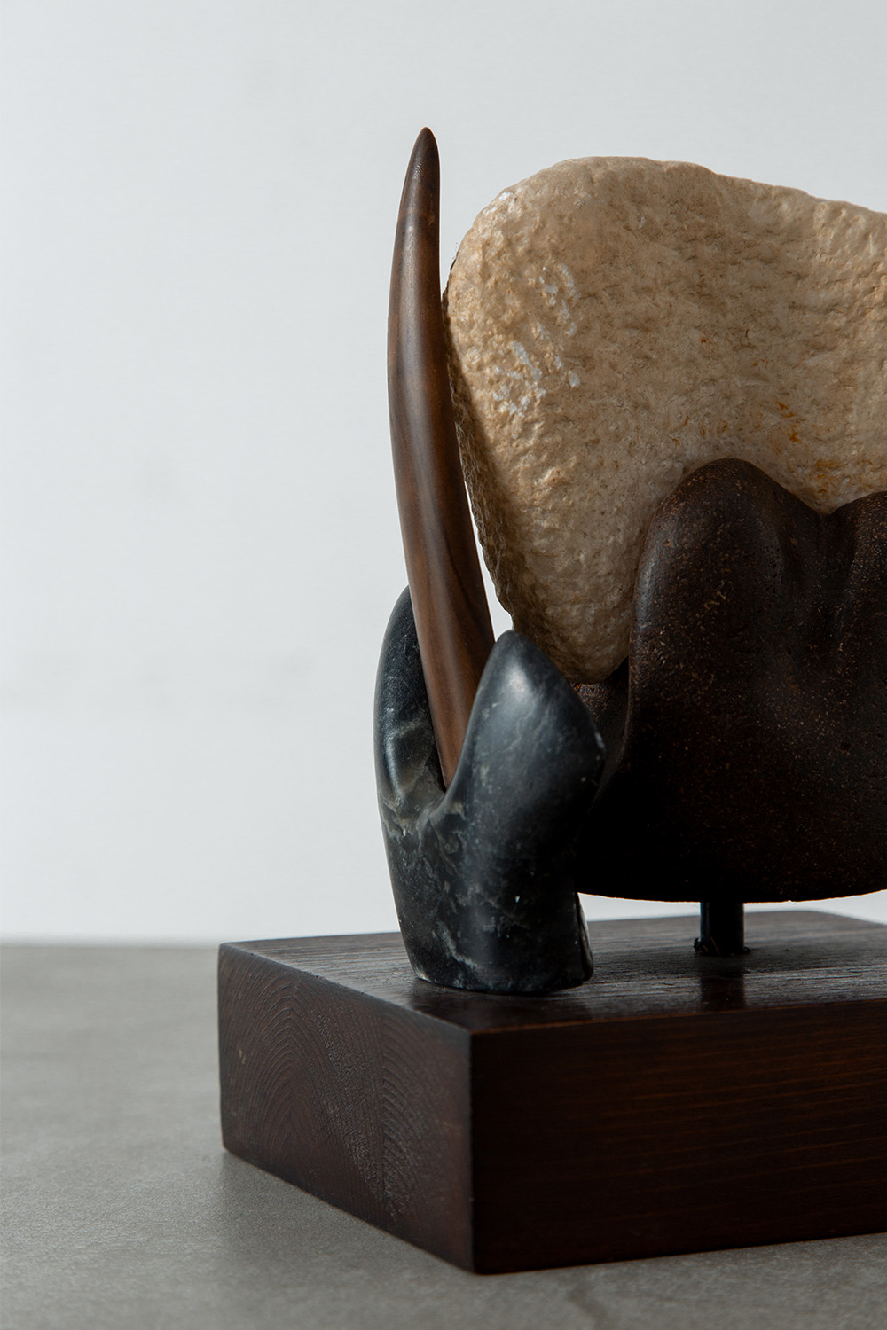 Free-form Sculpture in Stone and Wood