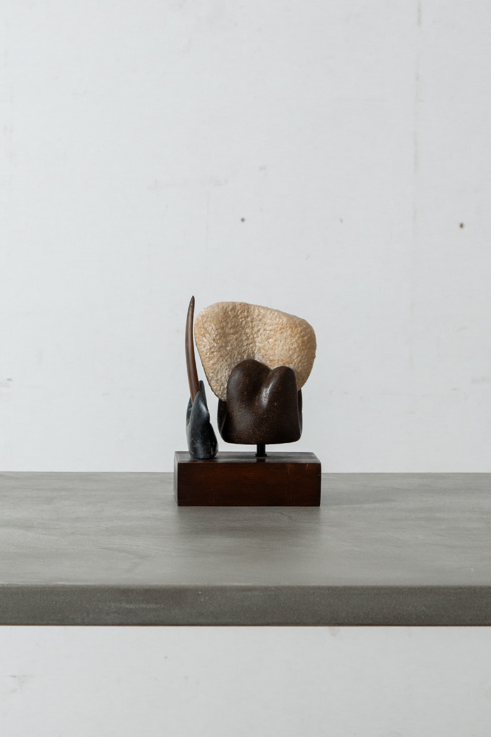 Free-form Sculpture in Stone and Wood