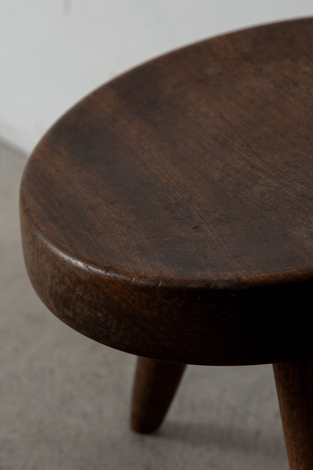 Berger Stool by Charlotte Perriand in Mahogany