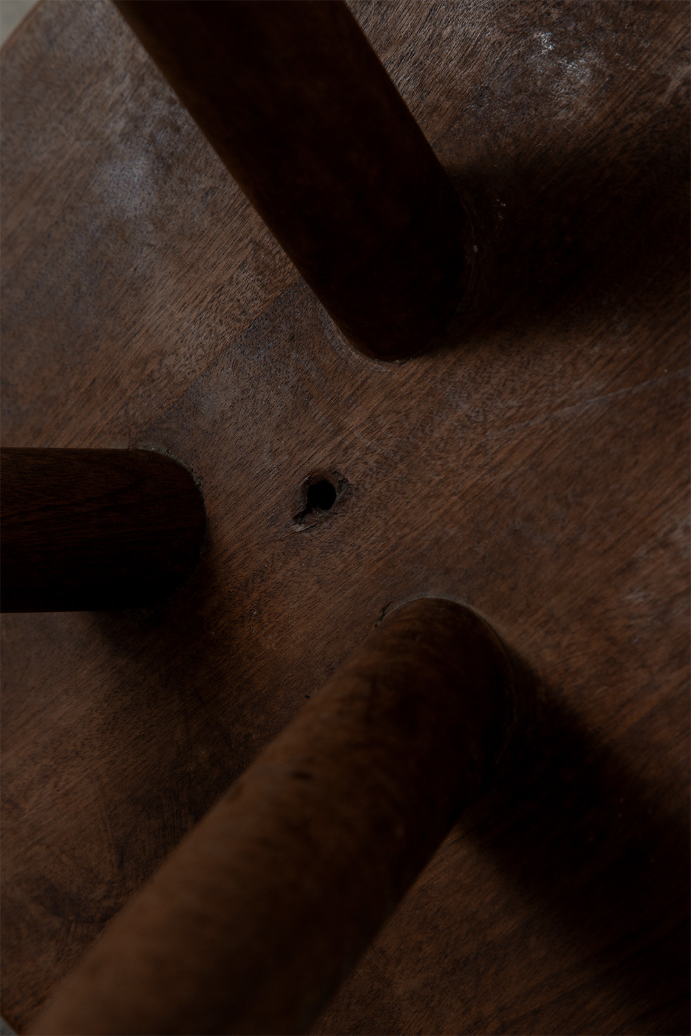 Berger Stool by Charlotte Perriand in Mahogany
